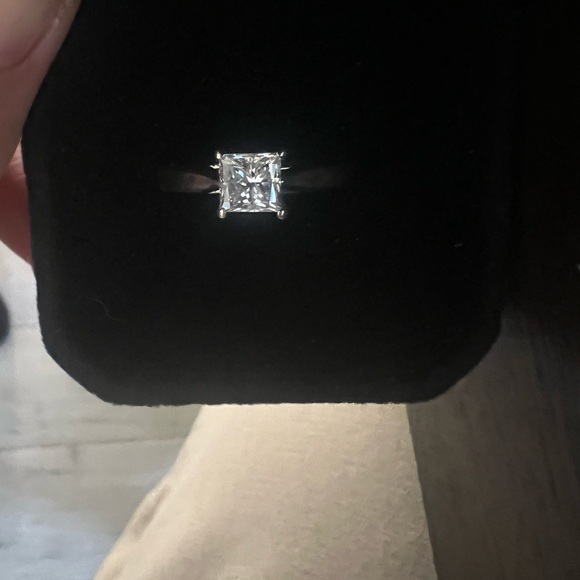 Lady’s 14 Karat White Gold Ideal Cut Solitaire Diamond Engagement Ring - Picture 3 of 8